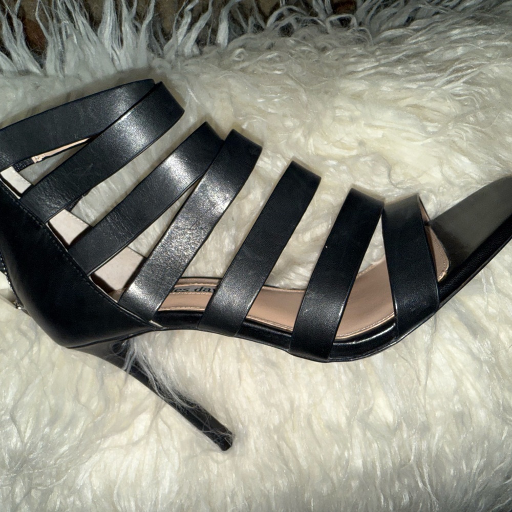 Charles David Black Strappy Heels